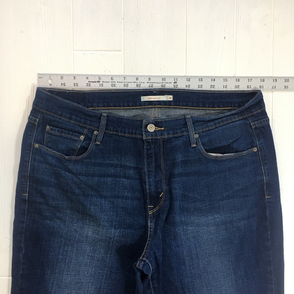 ❤️Levis515 Bootcut Jeans Dark Stretch Denim Sz16 - Picture 4 of 8